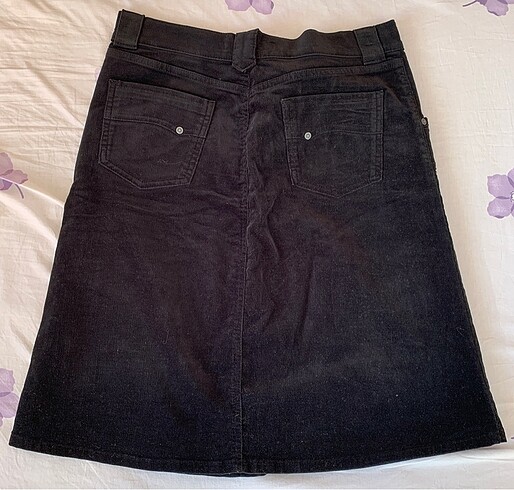 Mavi Jeans MAVİ?den, ince fitilli kadife, sıfır etek.