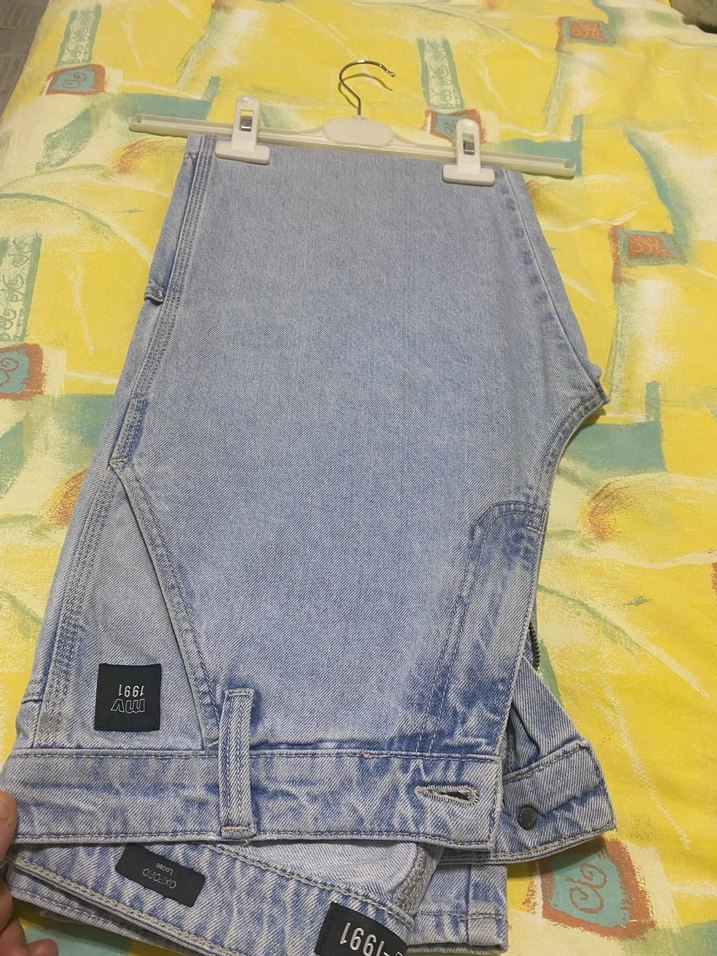 Erkek Mavi Bol Kesim Midi Kot Pantolon - Görsel 2