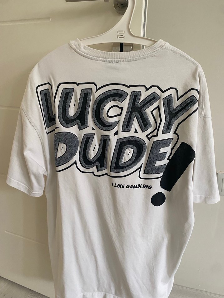 Beyaz Baskılı Erkek Tişört - Görsel 3