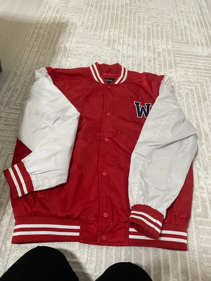 Kırmızı Beyzbol Stili Erkek Ceket - Görsel 2