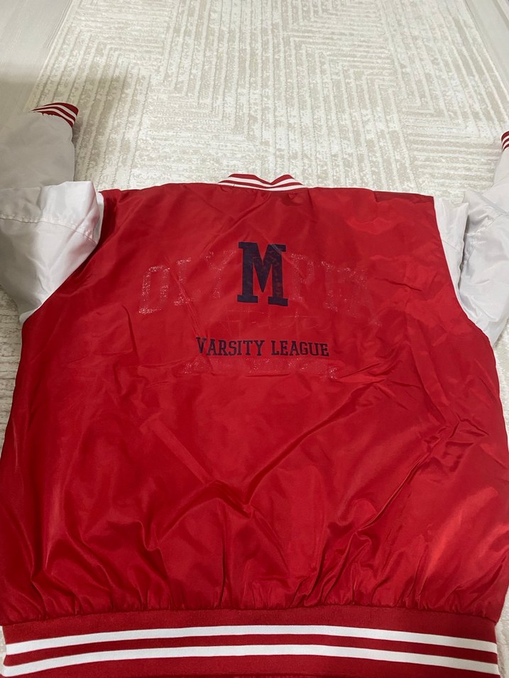 Kırmızı Beyzbol Stili Erkek Ceket - Görsel 4