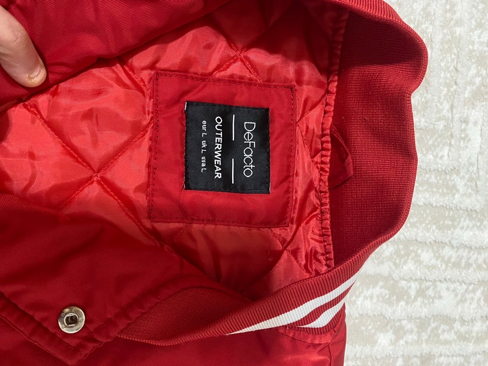 Kırmızı Beyzbol Stili Erkek Ceket - Görsel 3