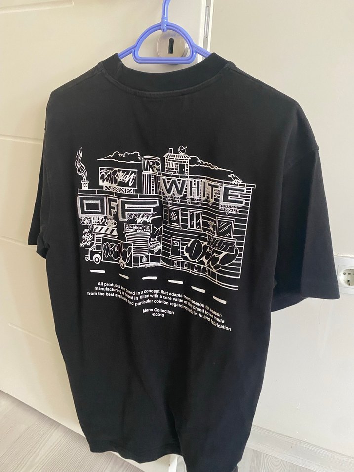 Siyah Baskılı Oversize Erkek Tişört - Görsel 2