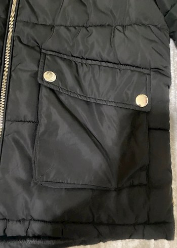 Mavi Siyah Kürklü Kadın Kışlık Mont - Görsel 2