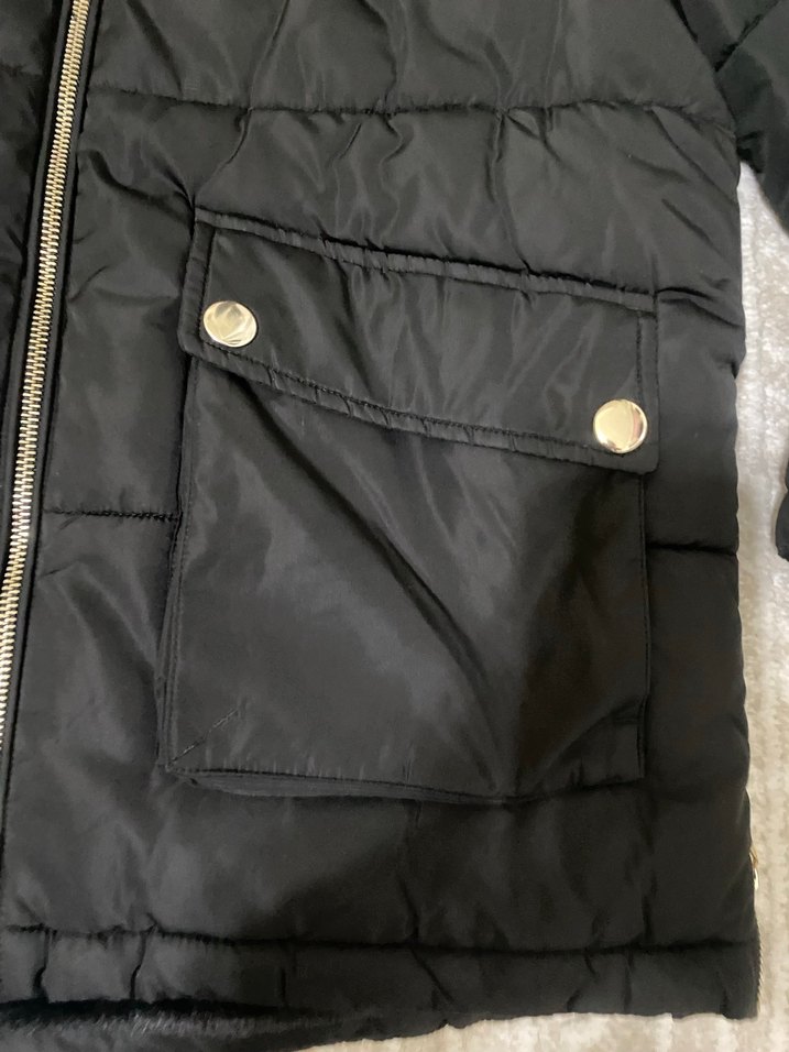 Mavi Siyah Kürklü Kadın Kışlık Mont - Görsel 2