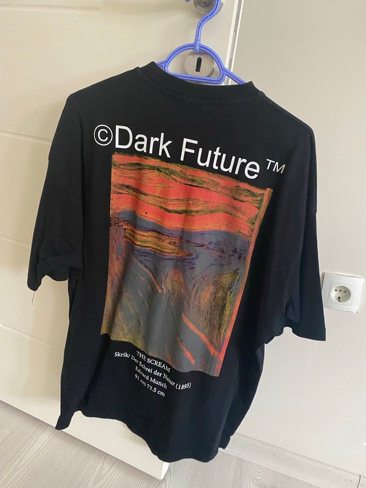 Erkek Siyah Oversize Tişört - Görsel 2