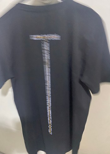 Siyah Payetli Balmain Erkek Tişört - Görsel 2