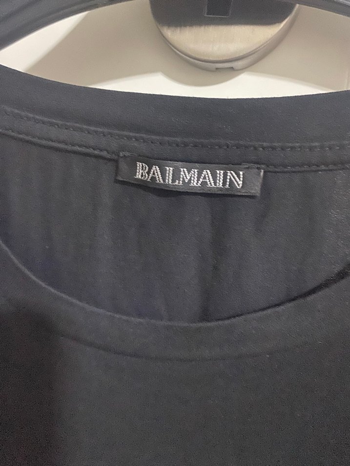 Siyah Payetli Balmain Erkek Tişört - Görsel 3