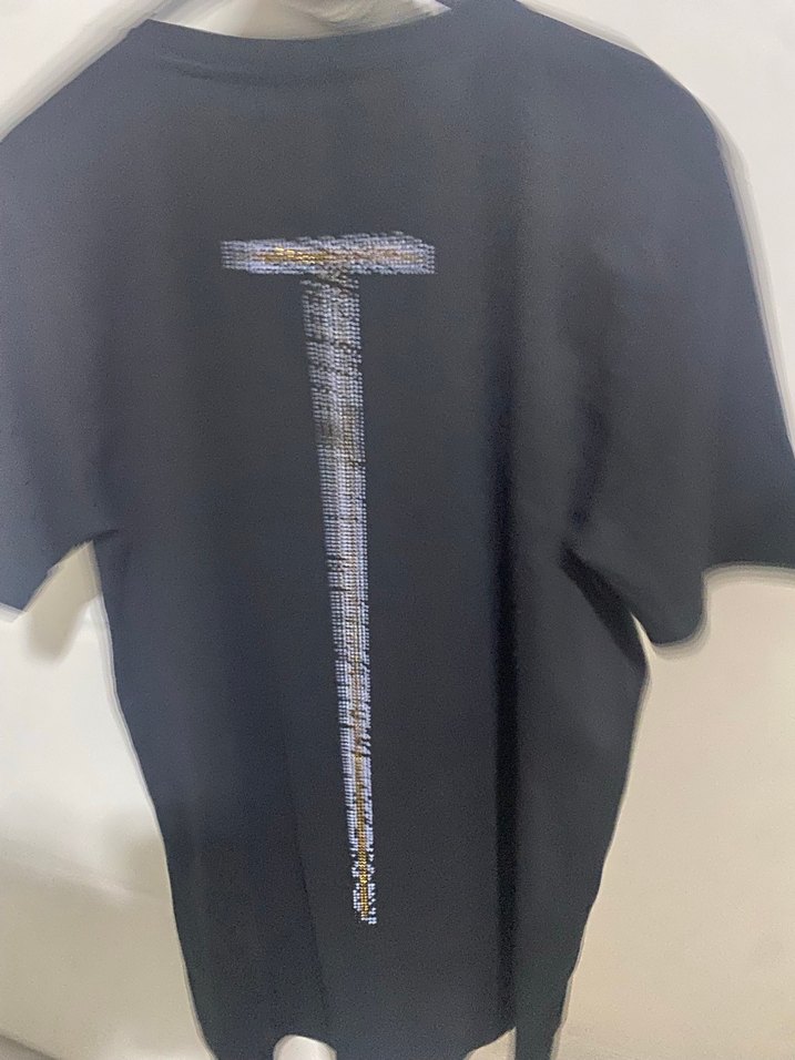Siyah Payetli Balmain Erkek Tişört - Görsel 2