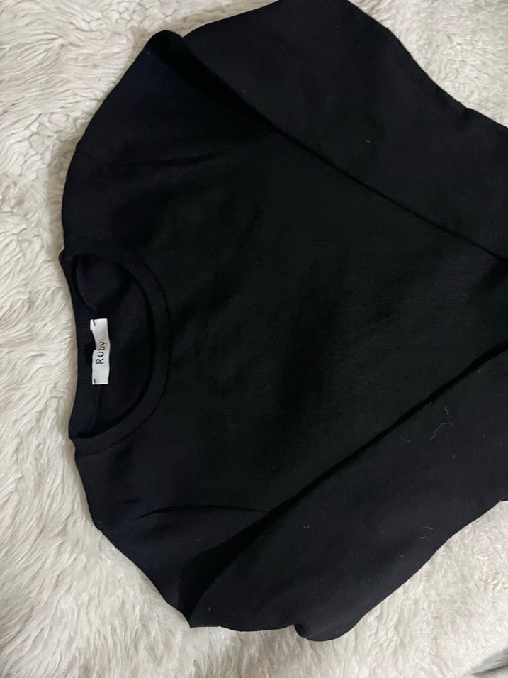 Siyah Kadın Midi Elbise Drapeli - Görsel 3