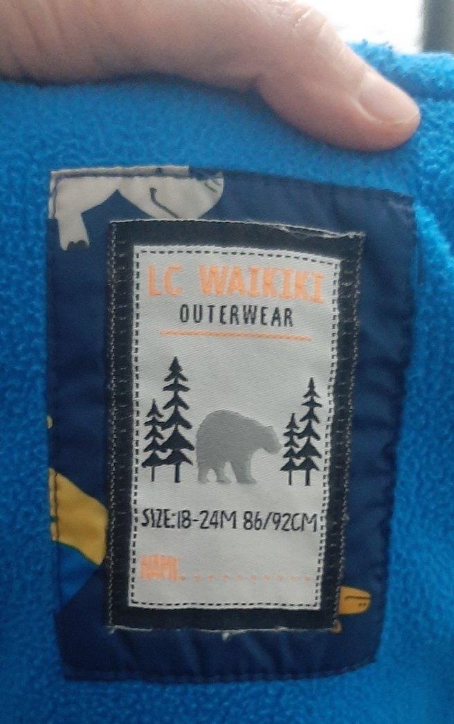 Erkek Çocuk Baskılı Mavi Fermuarlı Mont - Görsel 4