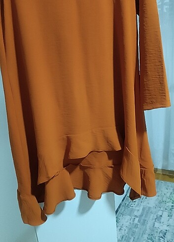 s Beden camel Renk Kadın uzun bluz tunik