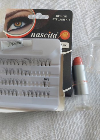 Nascita Salon Profesyonel Beyaz Takma Kirpik ve ruj 2adet - Görsel 2