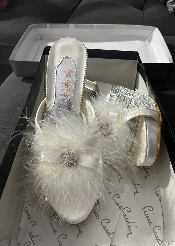 Çeyizlik tüylü terlik - Görsel 2