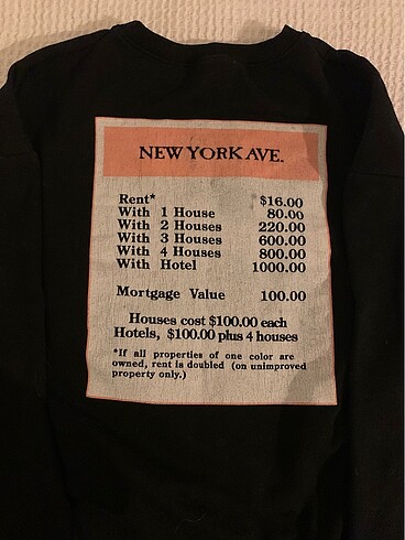 m Beden siyah Renk Zara monopoly sweatshirt