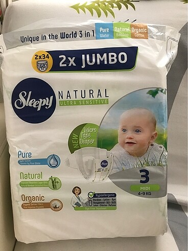 Sleepy bebek bezi 3 numara üç paket