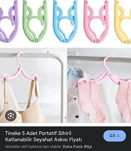 Portatif sihirli katlanabilir seyahat askı seti