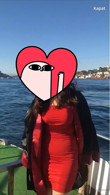 m Beden kırmızı drapeli elbise