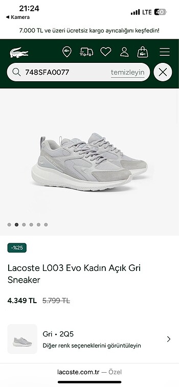 Lacoste spor ayakkabı
