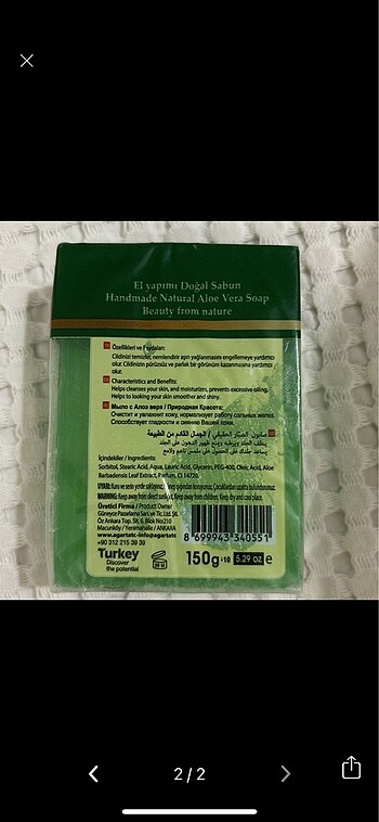 Diğer Aloe veralı el yapımı sabun