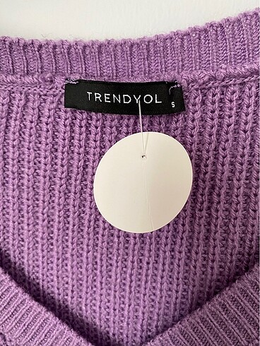 s Beden mor Renk lila pullu işlemeli trendyol kazak