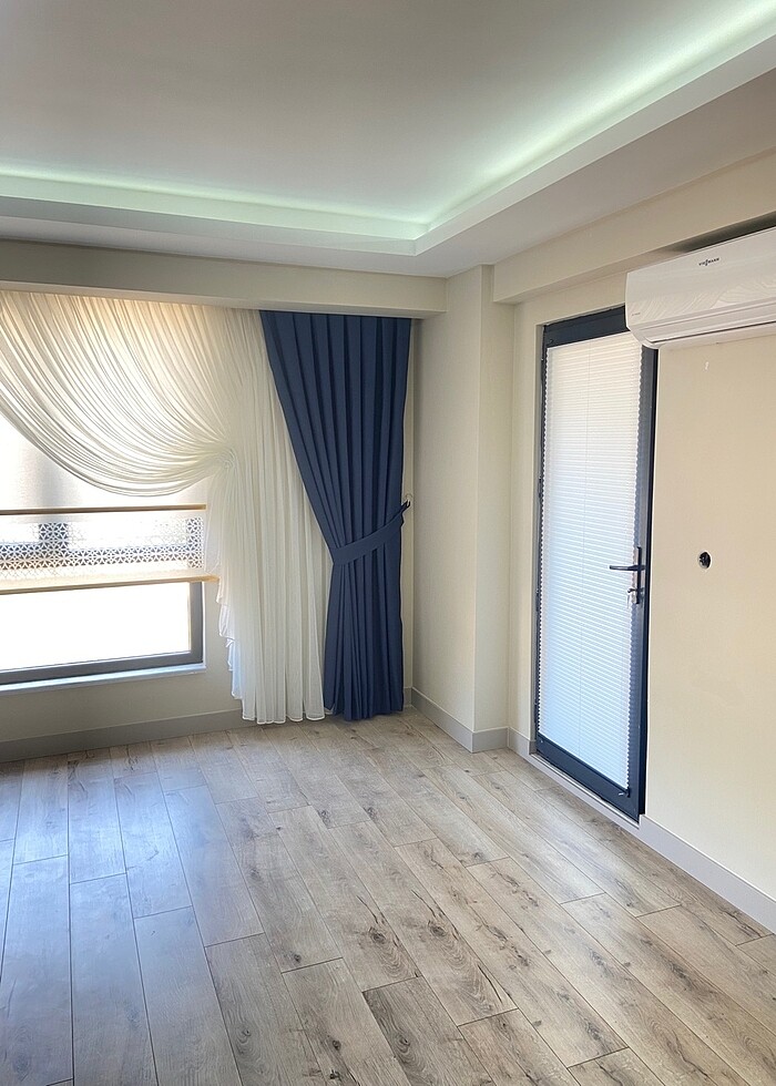 Tül perde. Kruvaze tül. Lazer kesim stor ve keten fon perde - Görsel 2