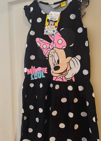 9 Yaş Beden Kız Çocuk Minnie Mouse Baskılı Elbise