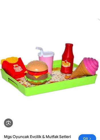 Renkli Oyuncak Hamburger ve İçecek Seti