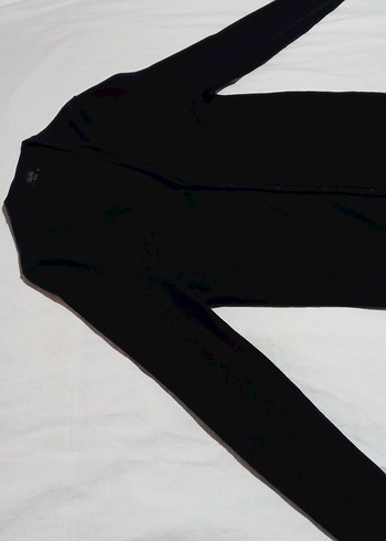 Düğmeli Siyah Erkek Hırka - Görsel 3