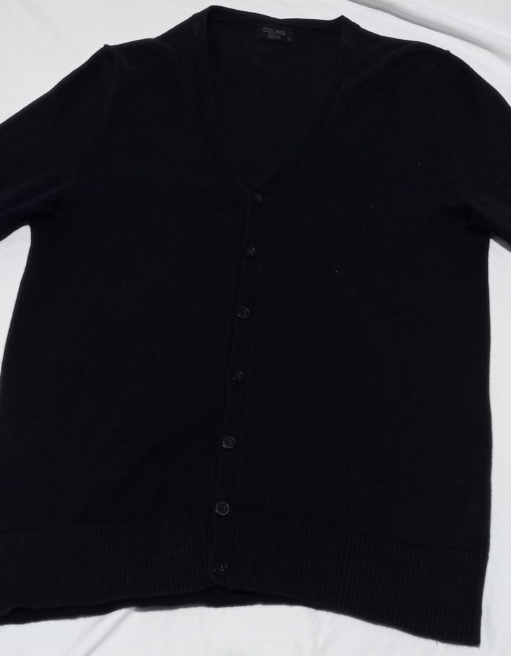 Düğmeli Siyah Erkek Hırka - Görsel 2