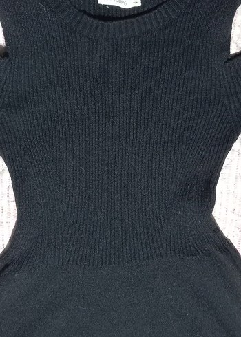 Siyah  Kadın Triko Elbise - Görsel 4