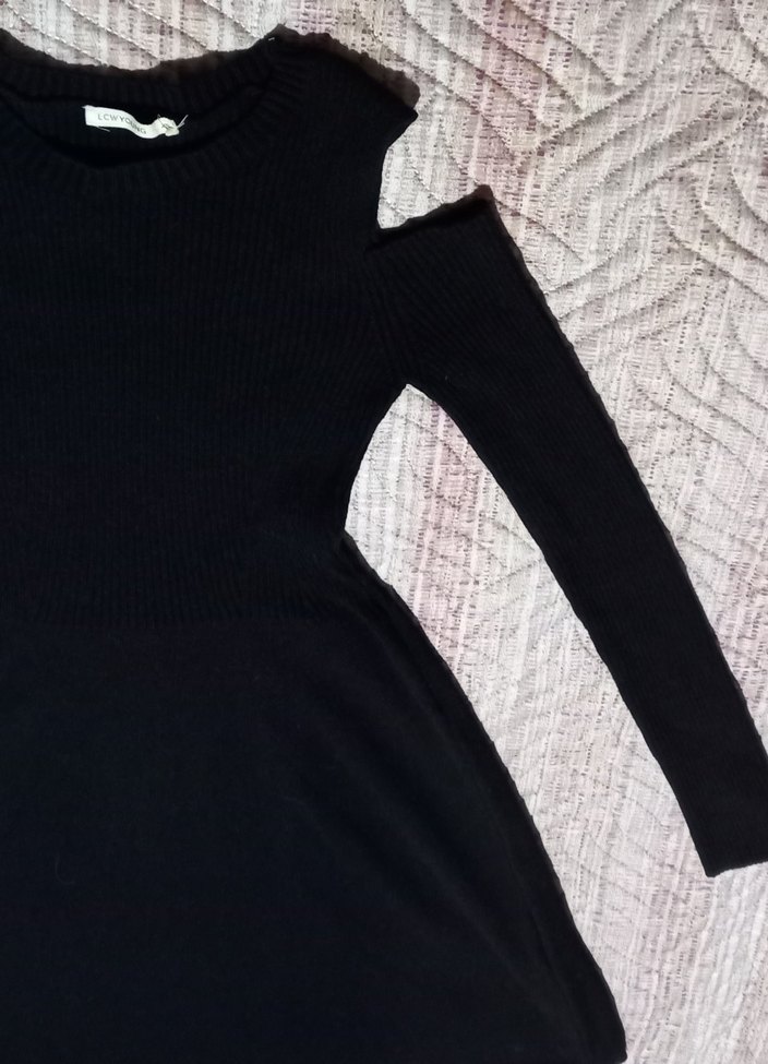 Siyah  Kadın Triko Elbise - Görsel 3