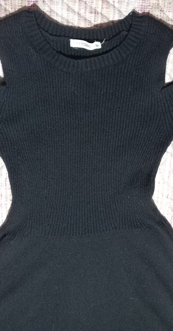 Siyah  Kadın Triko Elbise - Görsel 4