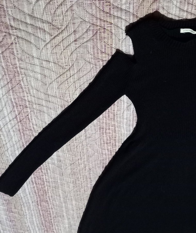 Siyah  Kadın Triko Elbise - Görsel 2