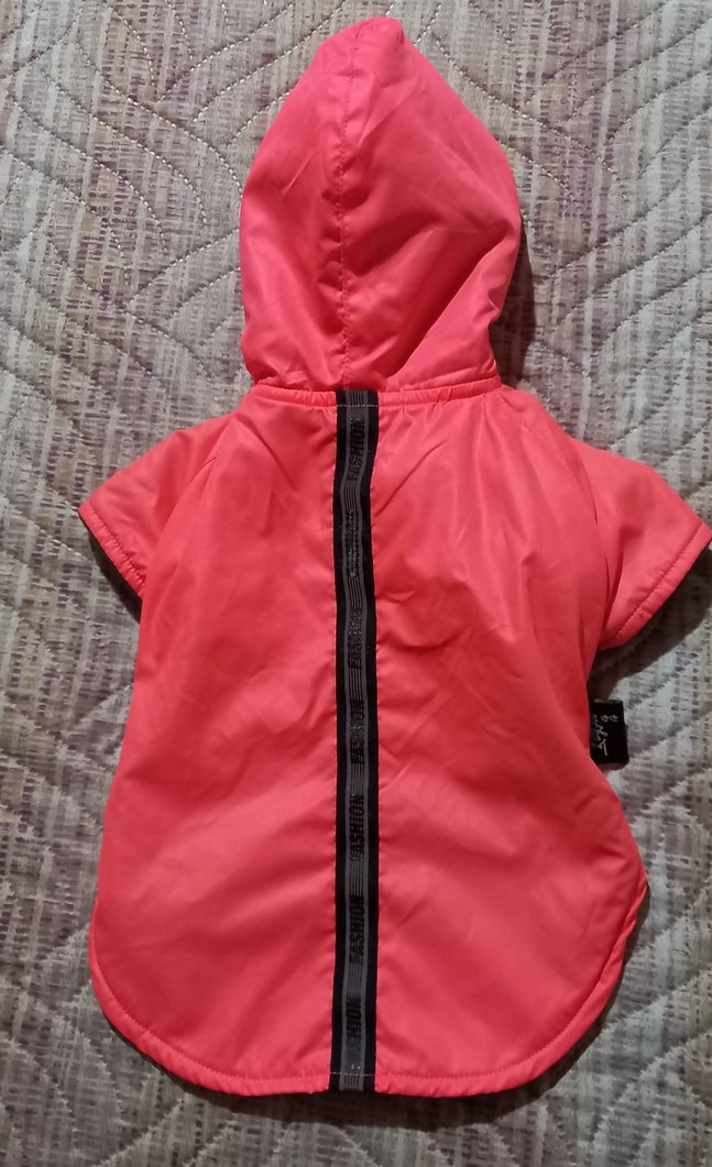 Düğmeli Koyu Pembe Kapüşonlu Köpek Montu - Görsel 3