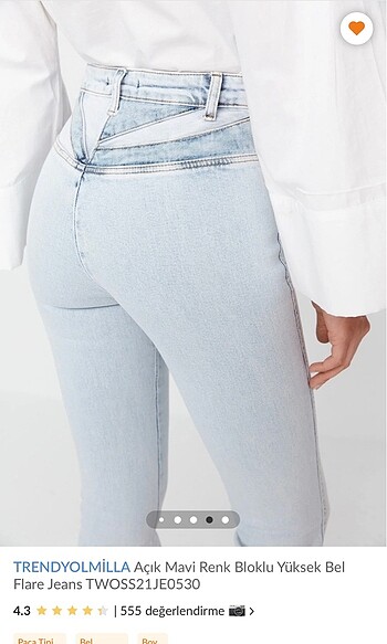 m Beden mavi Renk Trendyolmilla flare jean