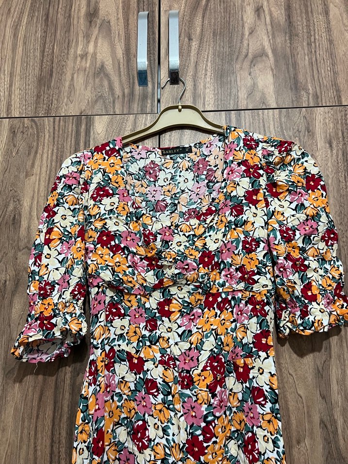 Çiçekli Uzun Elbise - Görsel 2