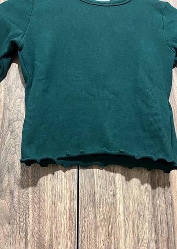 Uzun Kollu Koyu Yeşil Crop Body - Görsel 3