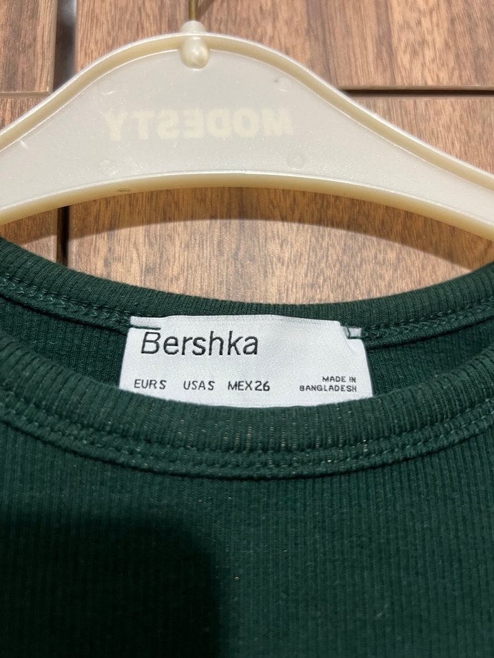 Uzun Kollu Koyu Yeşil Crop Body - Görsel 2