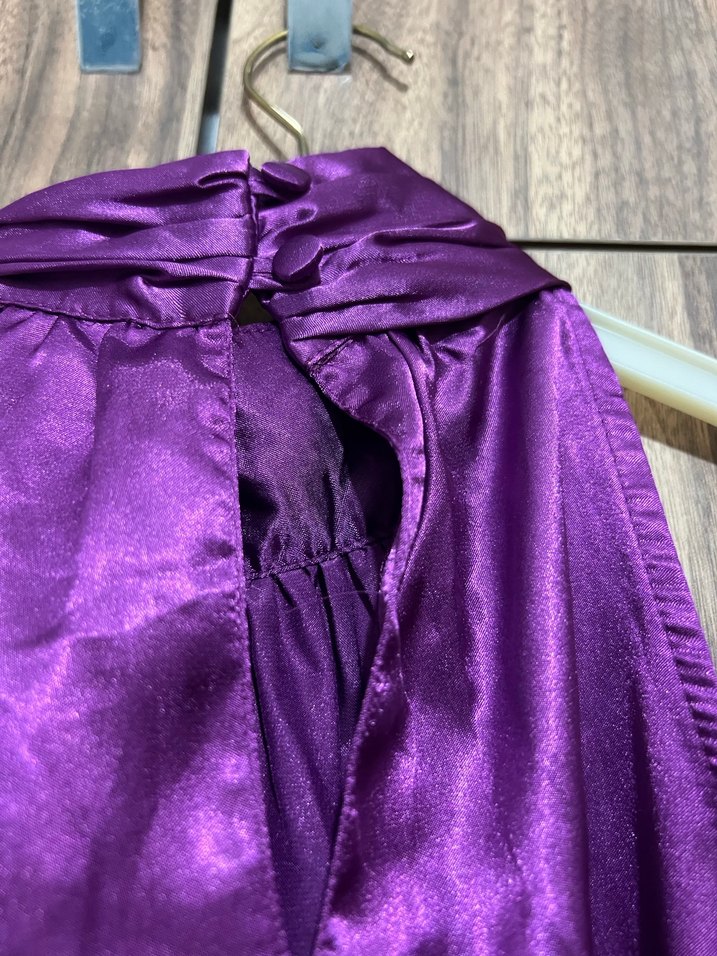 Mor düğme detaylı bluz - Görsel 4