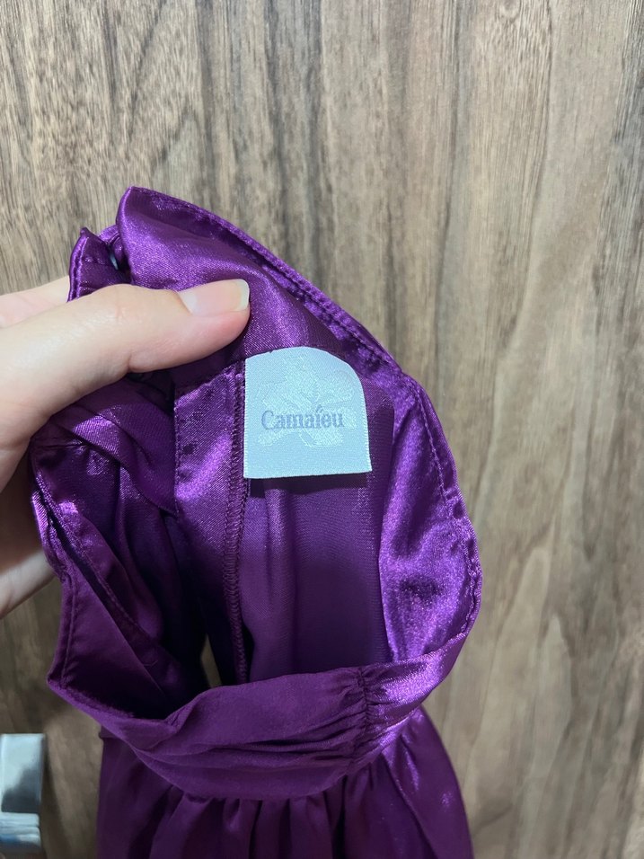 Mor düğme detaylı bluz - Görsel 5