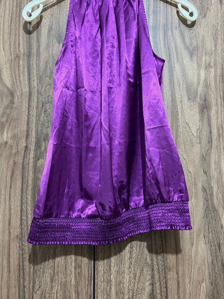 Mor düğme detaylı bluz - Görsel 2