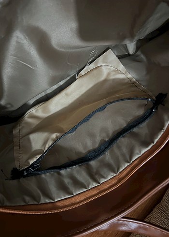 Kahverengi Deri Kadın Omuz Çantası - Görsel 2