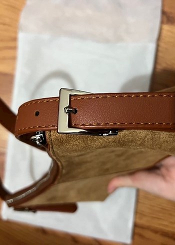 Süet Kadın Omuz Çantası - Görsel 3