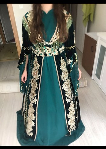 Büyük Beden Kınalık Bindallı Elbise