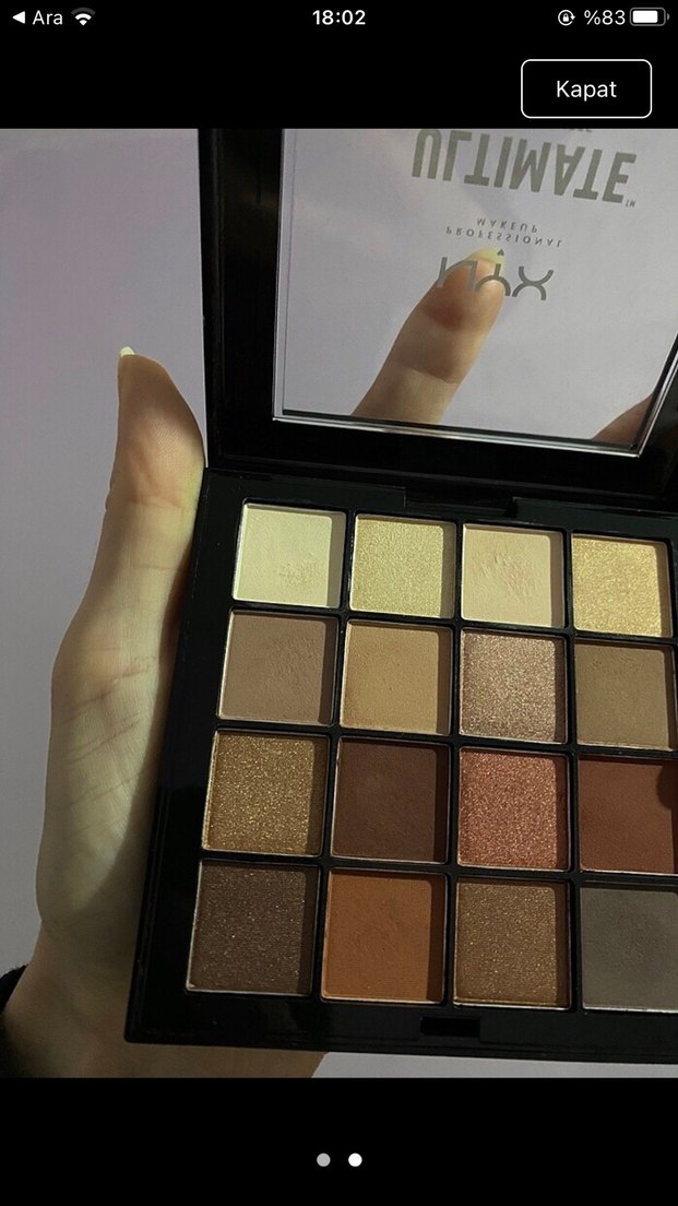 NYX Ultimate Göz Farı Paleti - Koyu Bej Tonları - Görsel 2