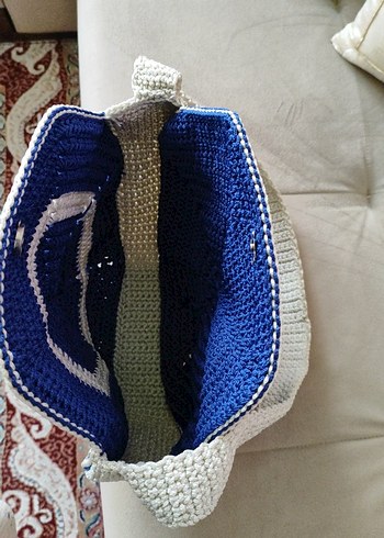 Diğer Diger Mavi krem kol Çantası