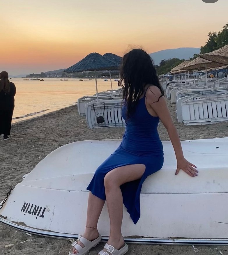 Mavi Drapeli Uzun Elbise - Görsel 3