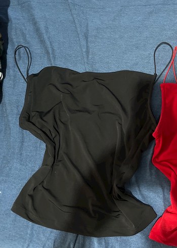 Drapeli askılı bluz - Görsel 3