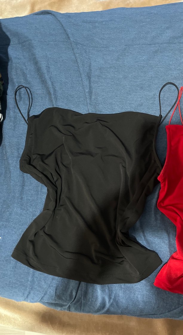 Drapeli askılı bluz - Görsel 3